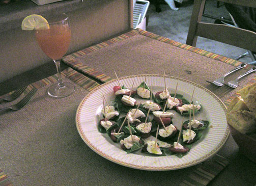 2Caprese bites and drink