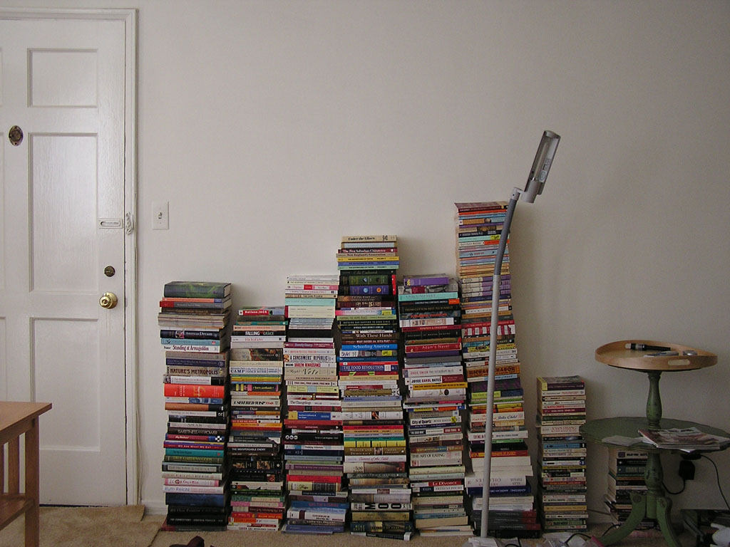 2006 April - New apartment - Bookstacks