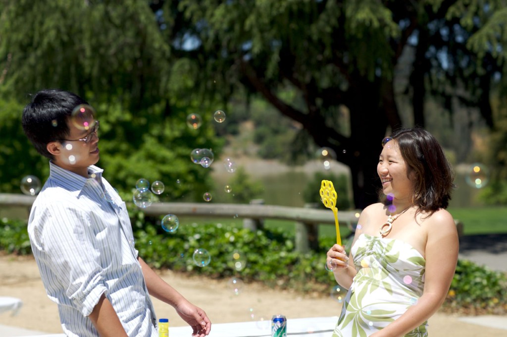 P - Jennifer and Menzies blowing bubbles