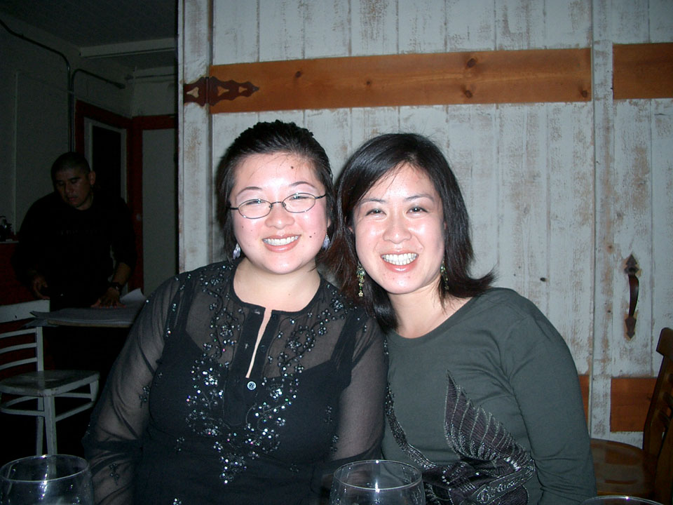 2006 Feb - Audrey's birthday dinner - Lisa and Audrey