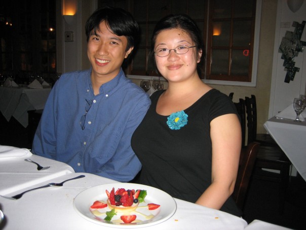 Lisa and Erik with Lisa's dessert