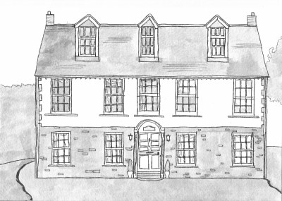 Kent house, first ink wash