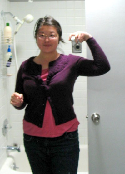 A friendly hello to the girl in the mirror