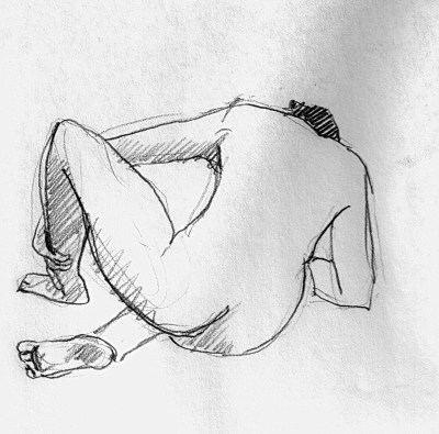 Four-minute sketch by my husband of me nude