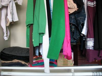 Top half of the closet "before"
