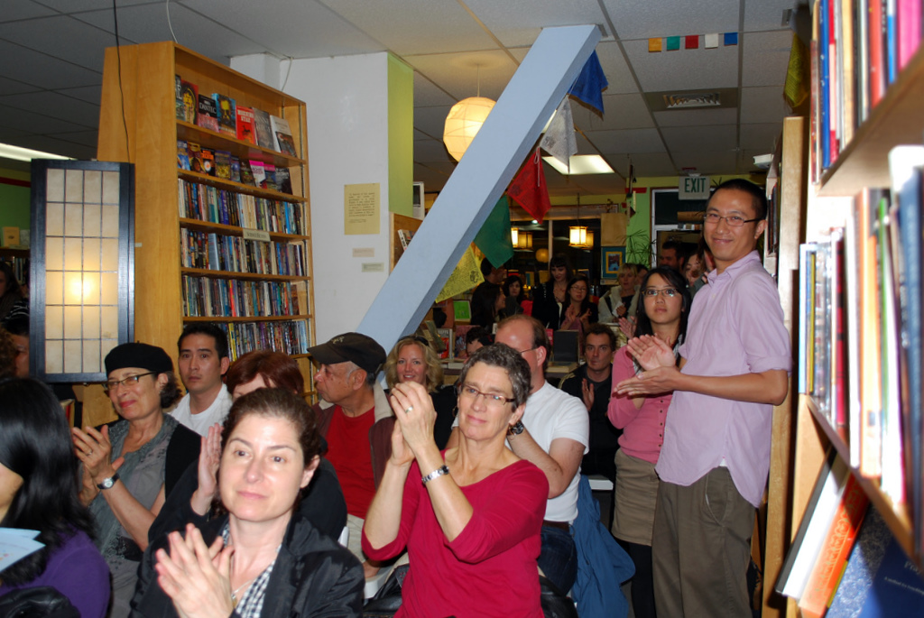 There's Erik on the right Forest Books Litcrawl audience
