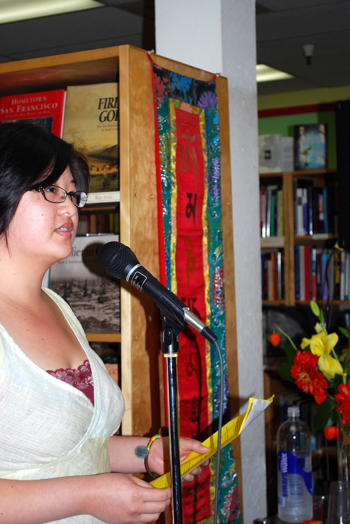 Reading my piece Lisa reading