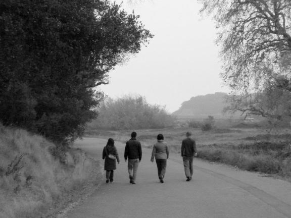 Four of us walking the trails
