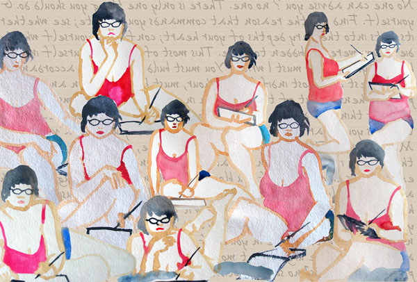 The text is two favorite quotations (from Rilke and Martha Graham)... backwards.