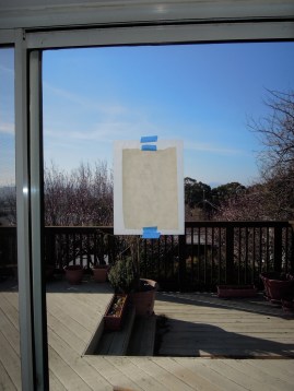 Using the glass door as a lightbox