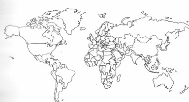 World map drawing