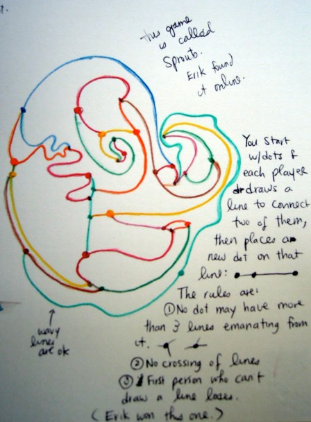 Erik's lines and mine "Sprouts" game
