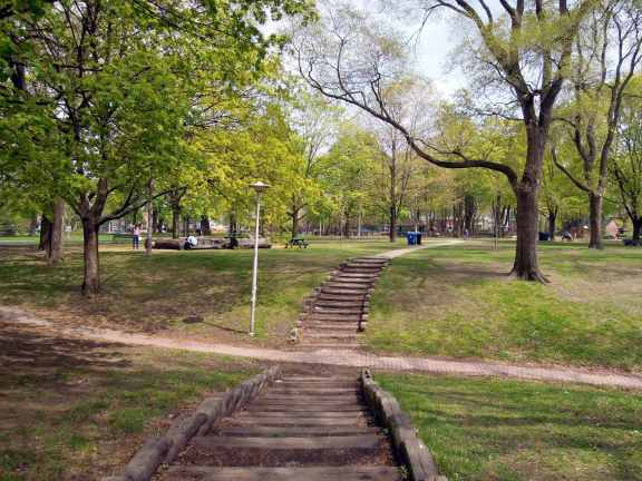 Near the south side of Dufferin Park