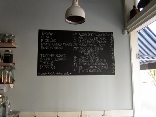 chalkboard menu