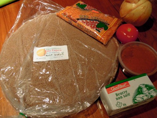 Injera and other ingredients