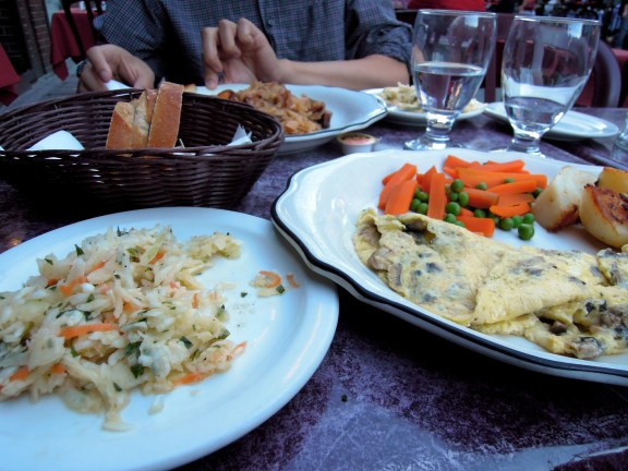 Omelette dinner at Mazurka restaurant
