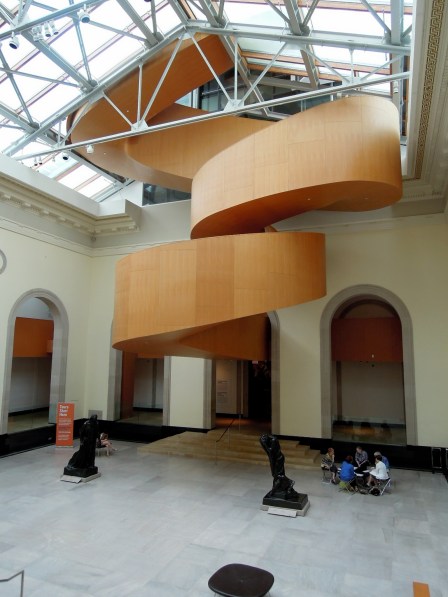 Floating spiraling staircase at the Art Gallery of Ontario
