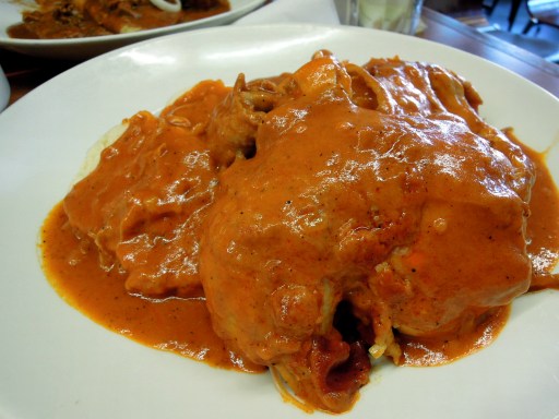 Two chicken legs (!), bread dumplings