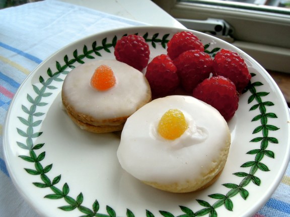 Empire biscuits and raspberries