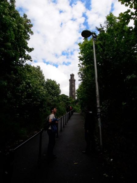 Ascending the short trail to Calton Hill