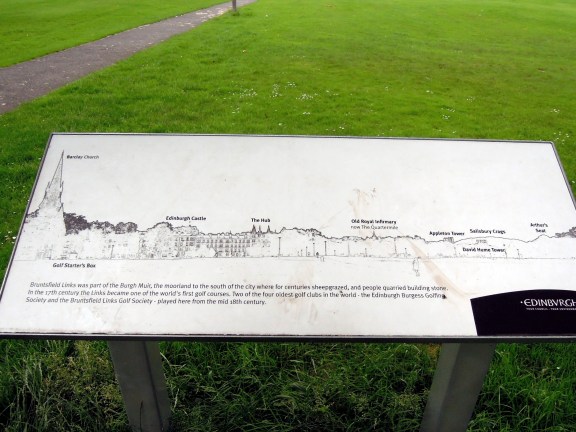 Sign showing the Edinburgh skyline