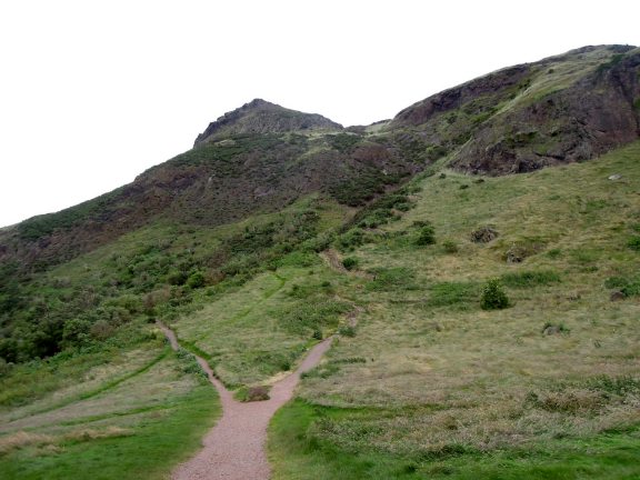 Fork in the trail at Holyrood Park