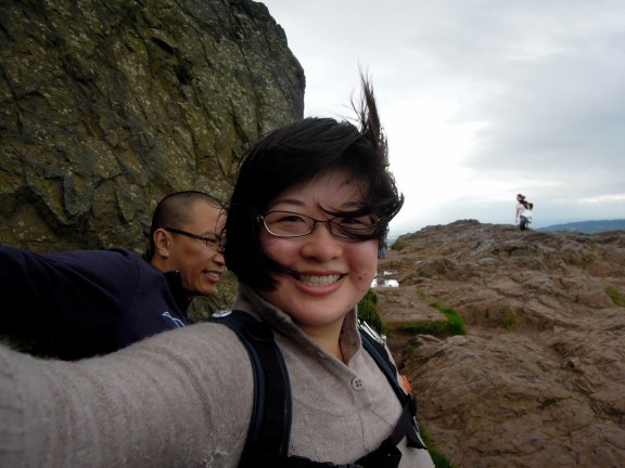 Lisa and Erik windblown at the summit