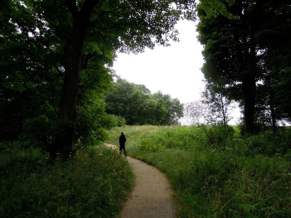 Erik approaching Firmament from the trail Erik approaching Firmament from the trail