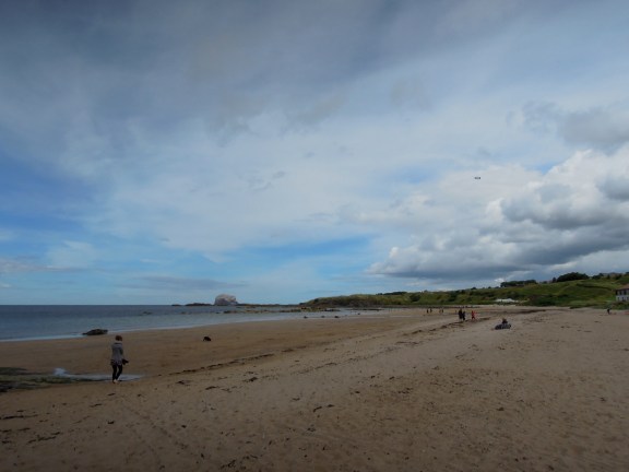 North Berwick beach with people on it