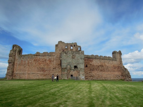 Closer to the front of the castle. There's greenish stone in the center part where it was rebuilt. Closer to the front of the castle. There's greenish stone in the center part where it was rebuilt.