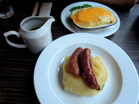 Bangers and mash, fish pie