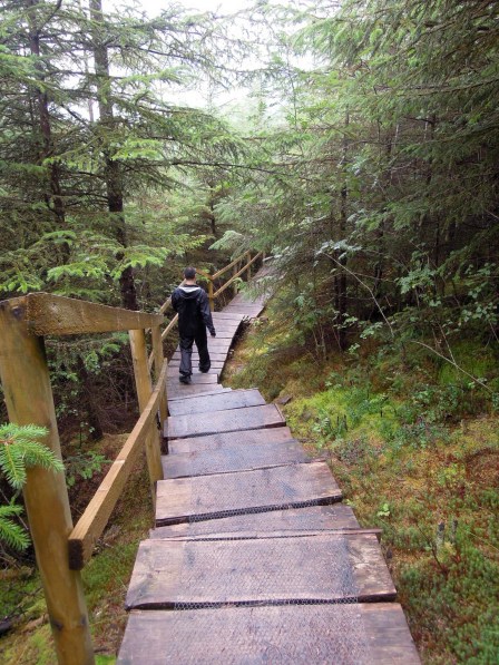 Erik along the planked path