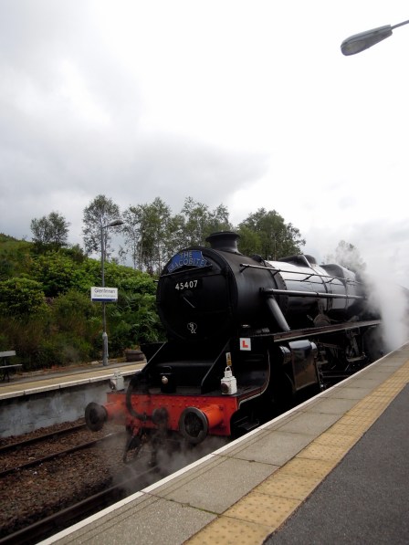 The black locomotive of the Jacobite Steam Train