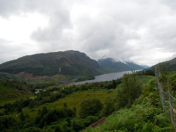 View of Loch Shiel and the railway