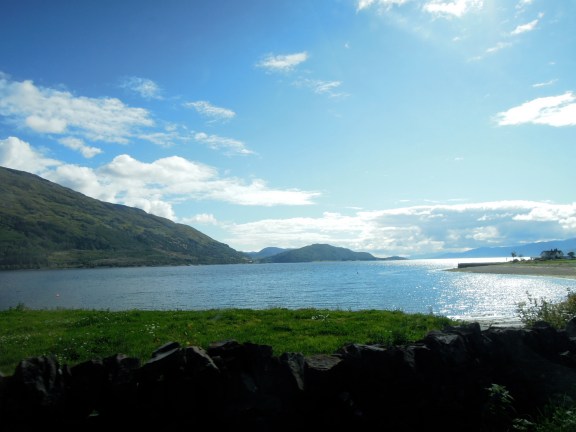 View of Loch Linnhe through the car window