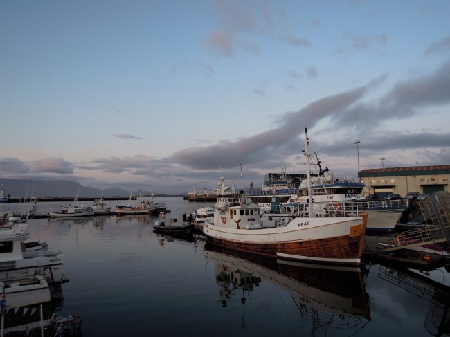 Boat with a wooden hull (?) in Reykjavík's Old Harbor
