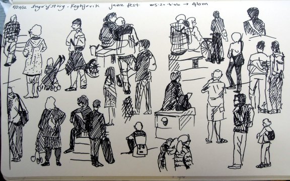 Outdoor-jazz audience members