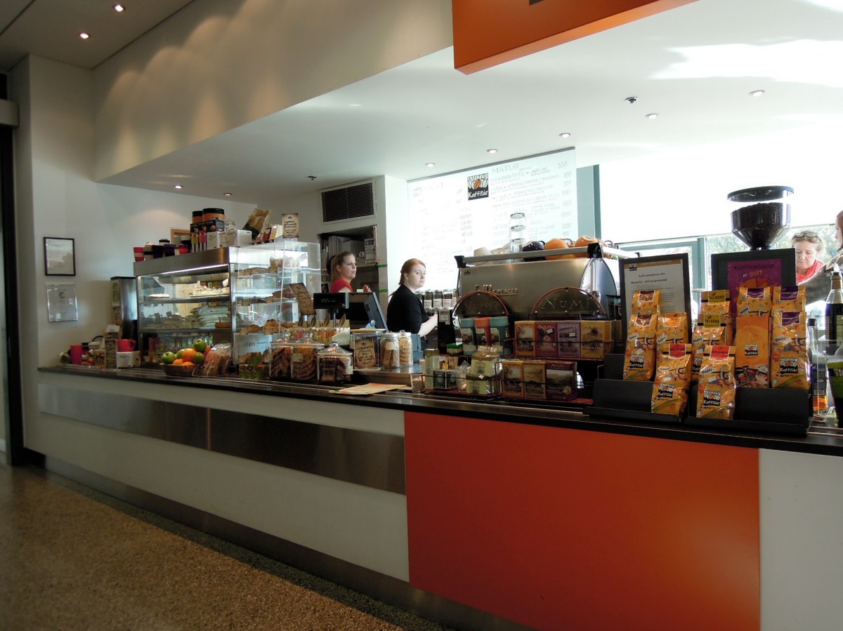Counter of the Kaffitár café at the National Museum. 