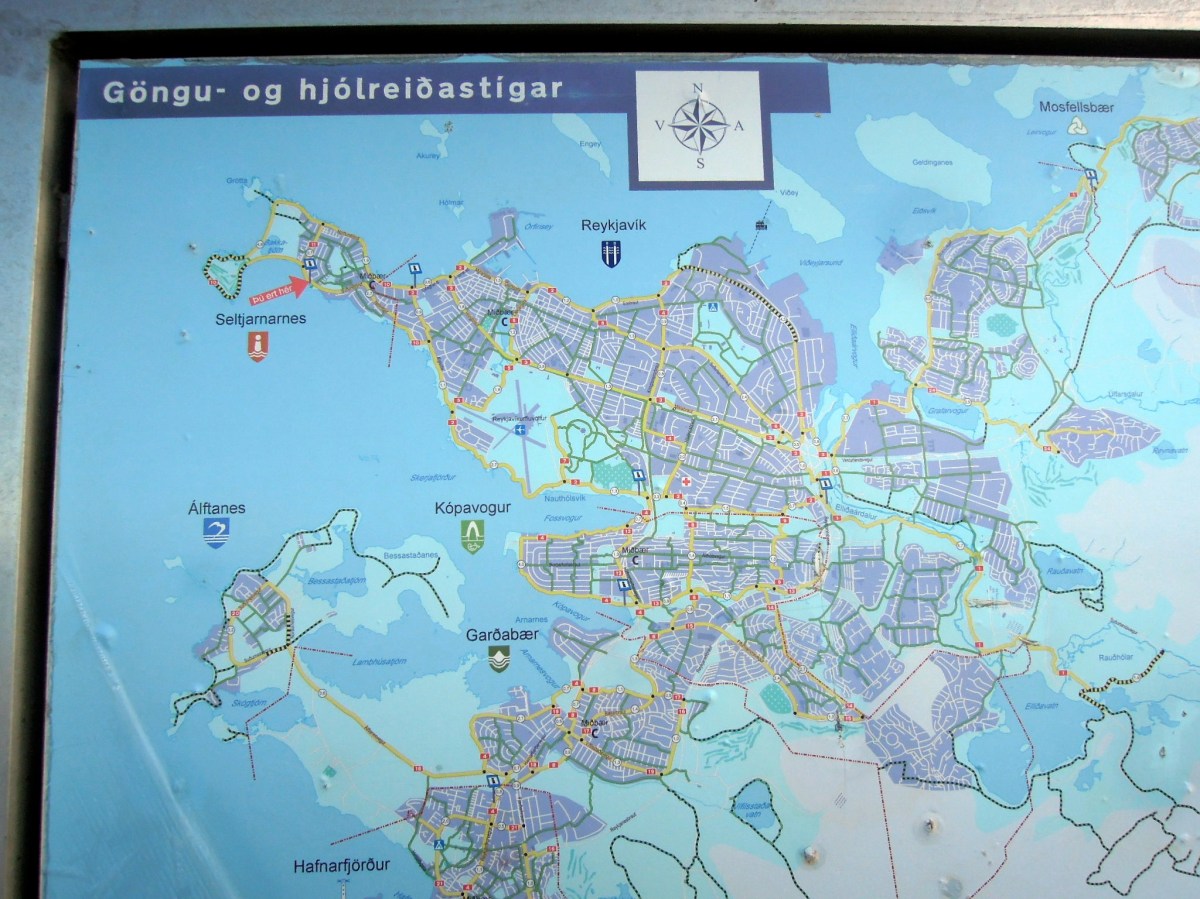 Map of southwest Iceland