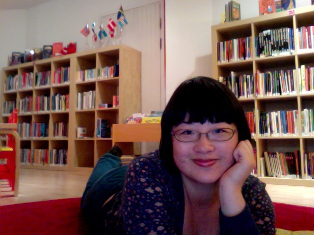 Enjoying the children's area of the Nordic House library.