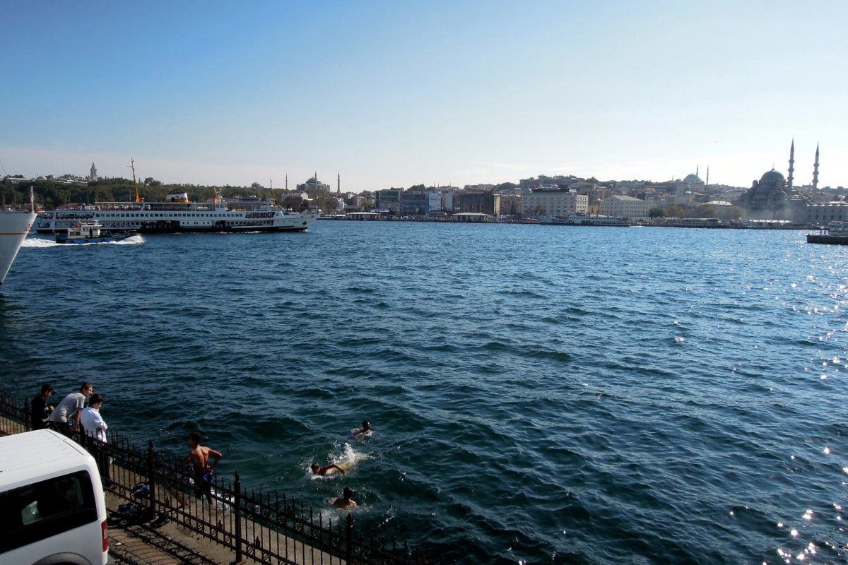 Swimmers on the Golden Horn