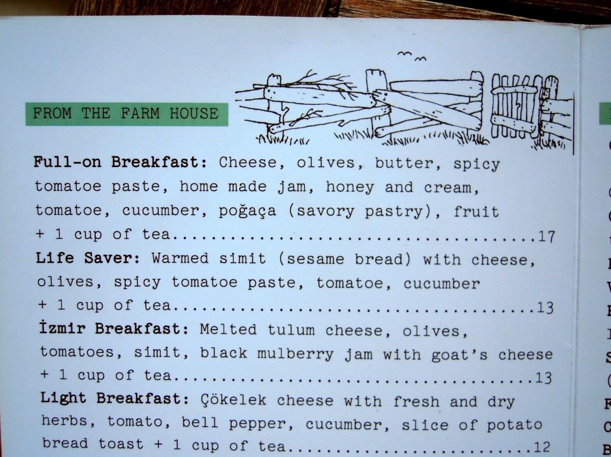 Part of the breakfast menu at Kahve 6