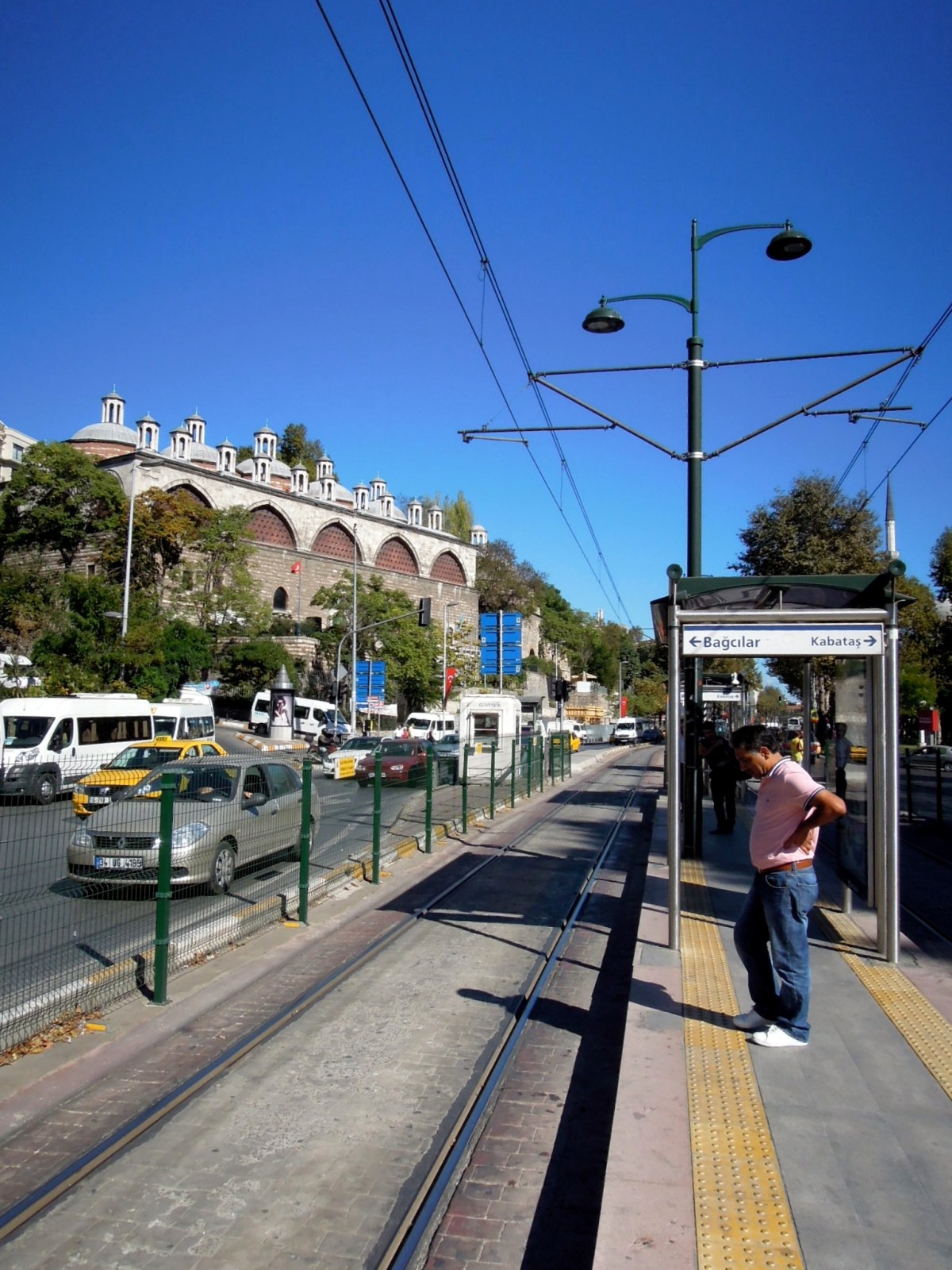 Waiting for the tram at Tophane