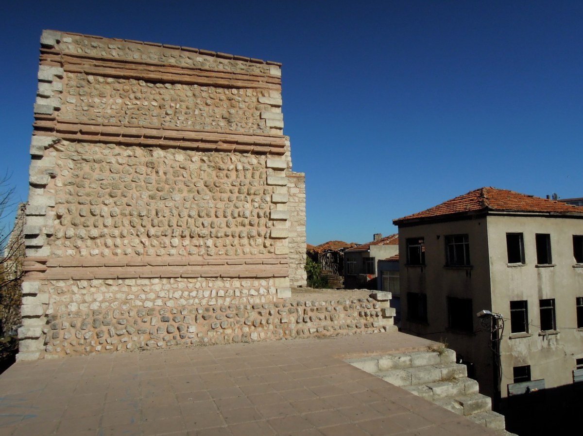 Halfway up the old city wall