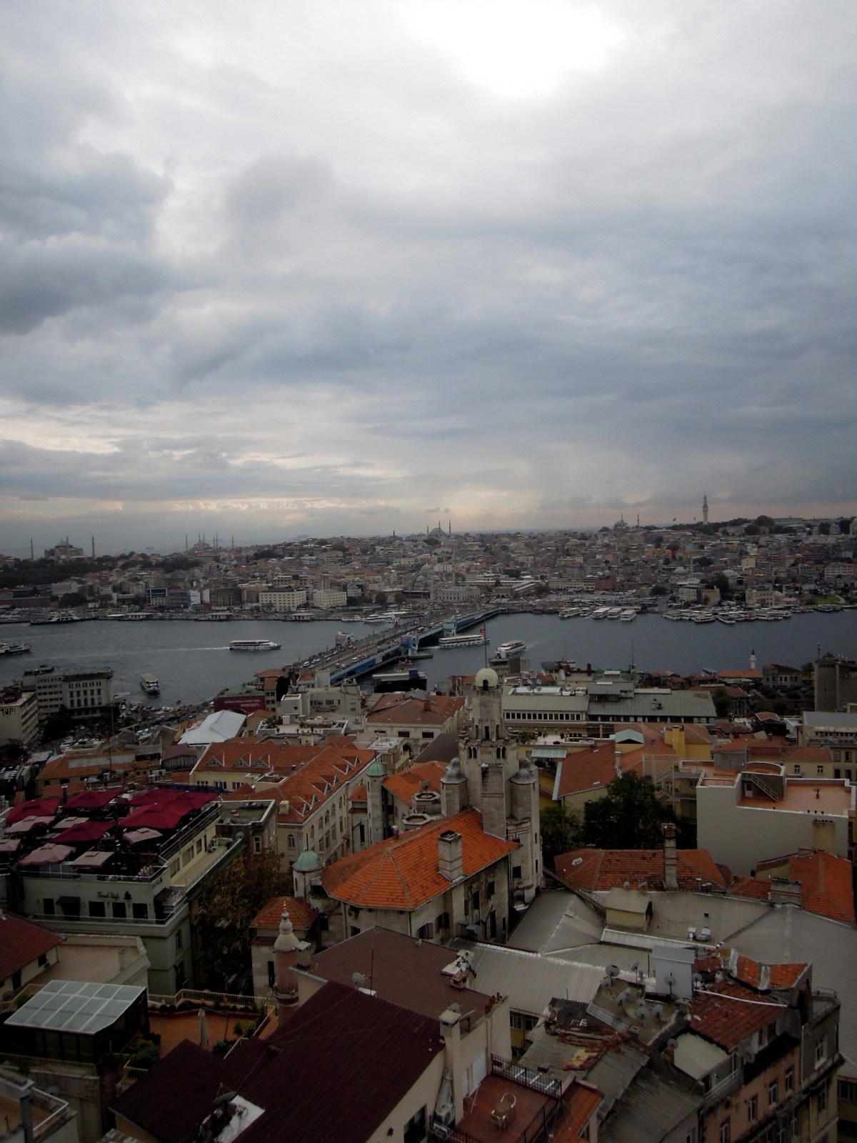 Galata Bridge on the Golden Horn. We've walked this bridge and ridden over it on the tram, and under it on the ferry. :) View of the Galata Bridge