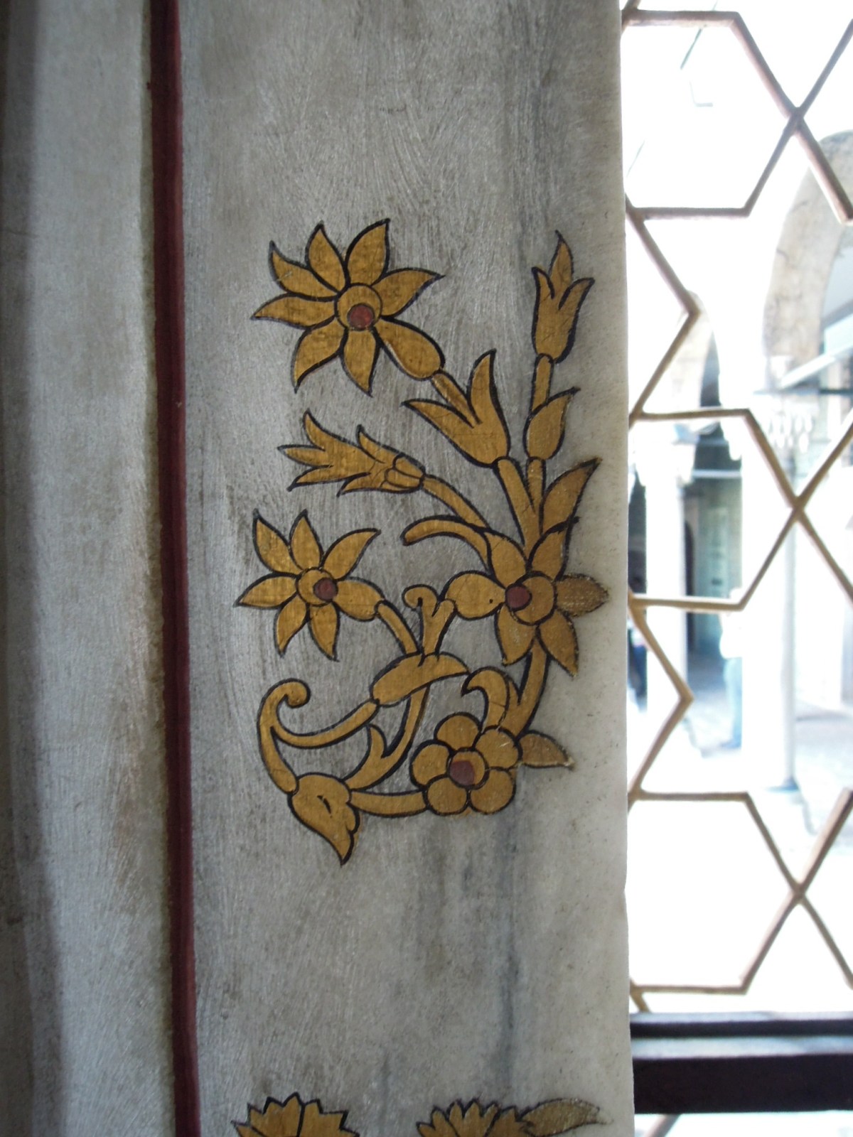 Gold decoration on marble windowsill