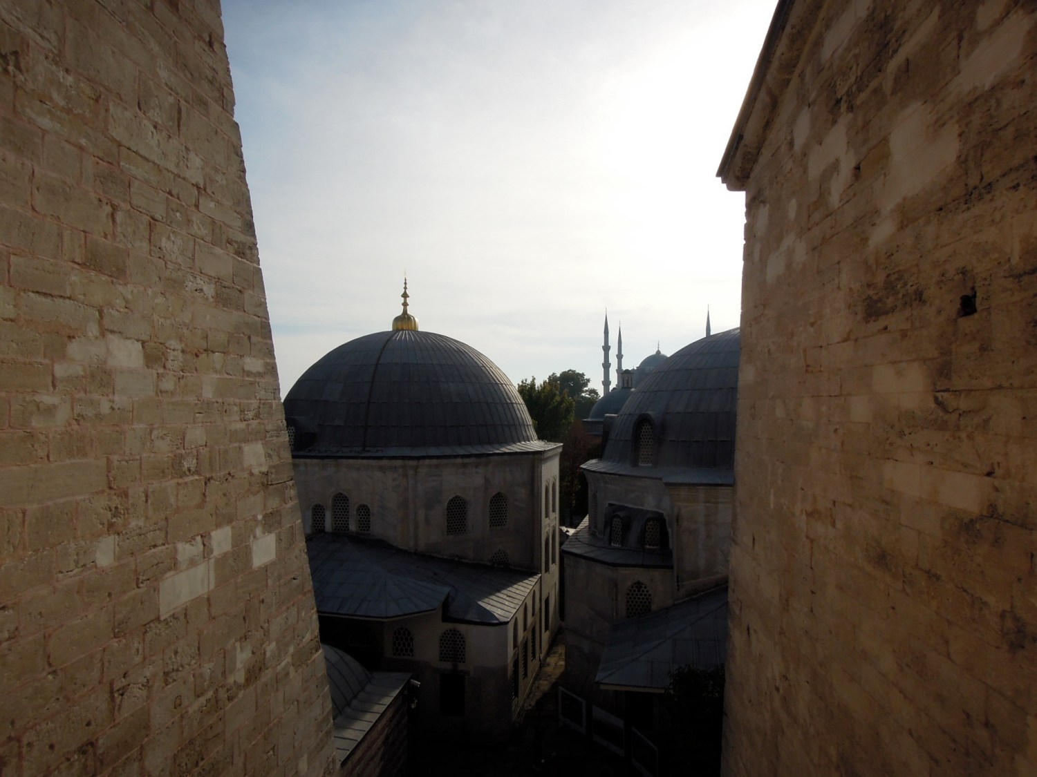 Domes outside a window of the Aya Sofya