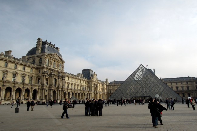 Pyramid courtyard at the Louvre