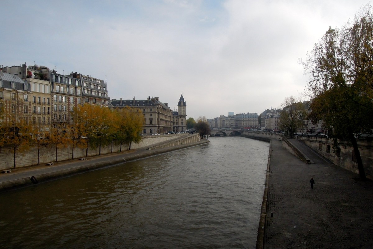 View of Pont St-Michel -- I think -- from Pont Neuf. View from Pont Neuf