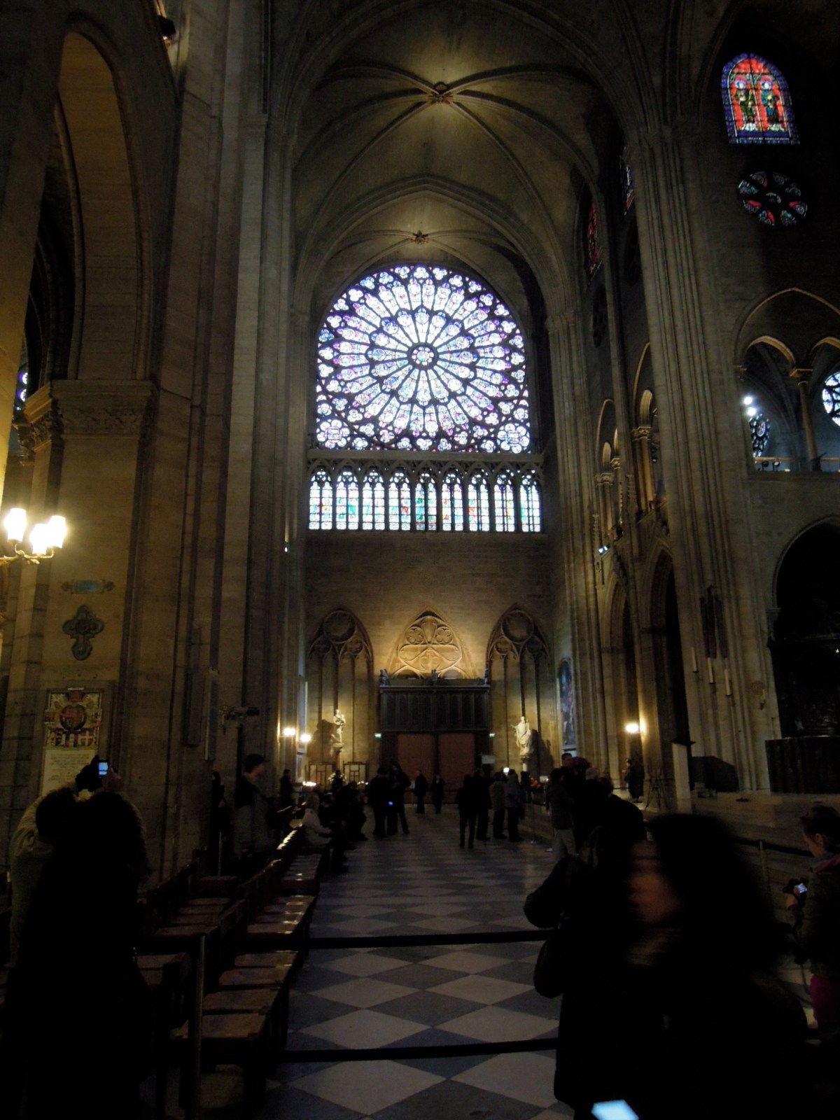 One of Notre Dame's famous rose windows.